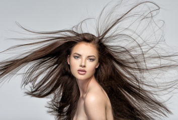 Beautiful woman with long  hair