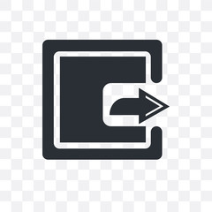 export button icon isolated on transparent background. Simple and editable export button icons. Modern icon vector illustration.