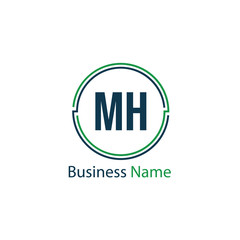 Fototapeta premium Initial Letter MH Logo Template Design
