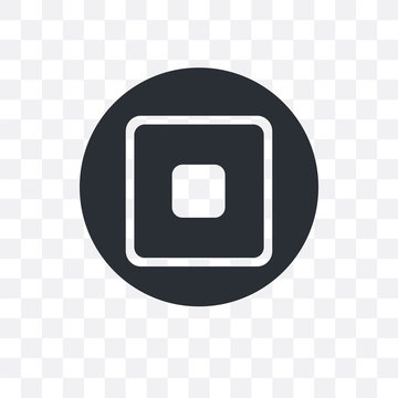 stop square button icon isolated on transparent background. Simple and editable stop square button icons. Modern icon vector illustration.