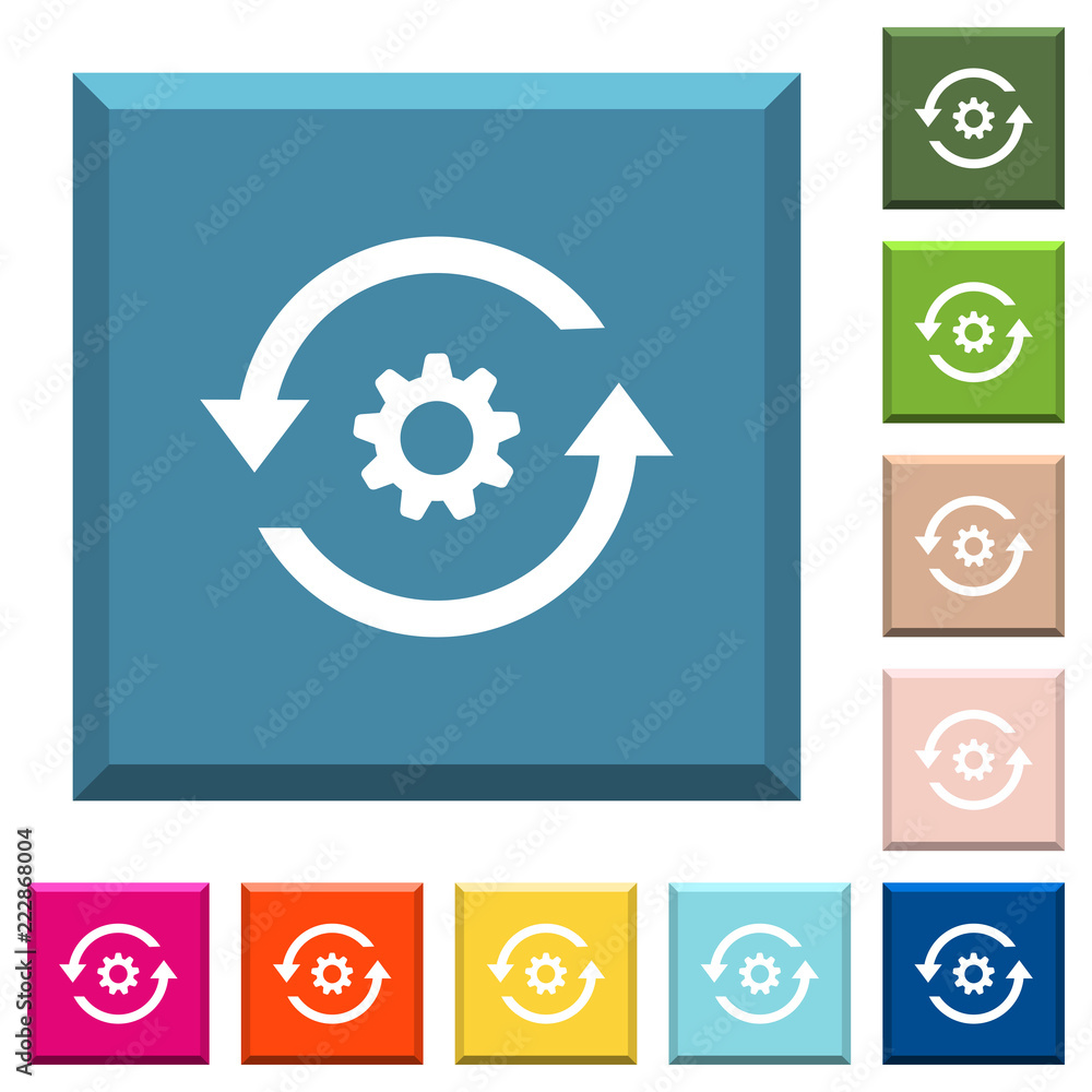 Poster refresh settings white icons on edged square buttons