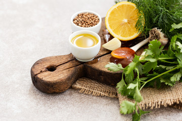 Ingredients for homemade sweet and sour sauce