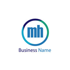 Initial Letter MH Logo Template Design