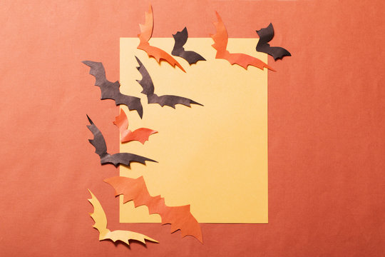 paper bats on paper background