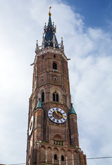 a stand-alone clock tower in europe. Germany. 2018g.