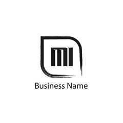 Initial Letter MI Logo Template Design