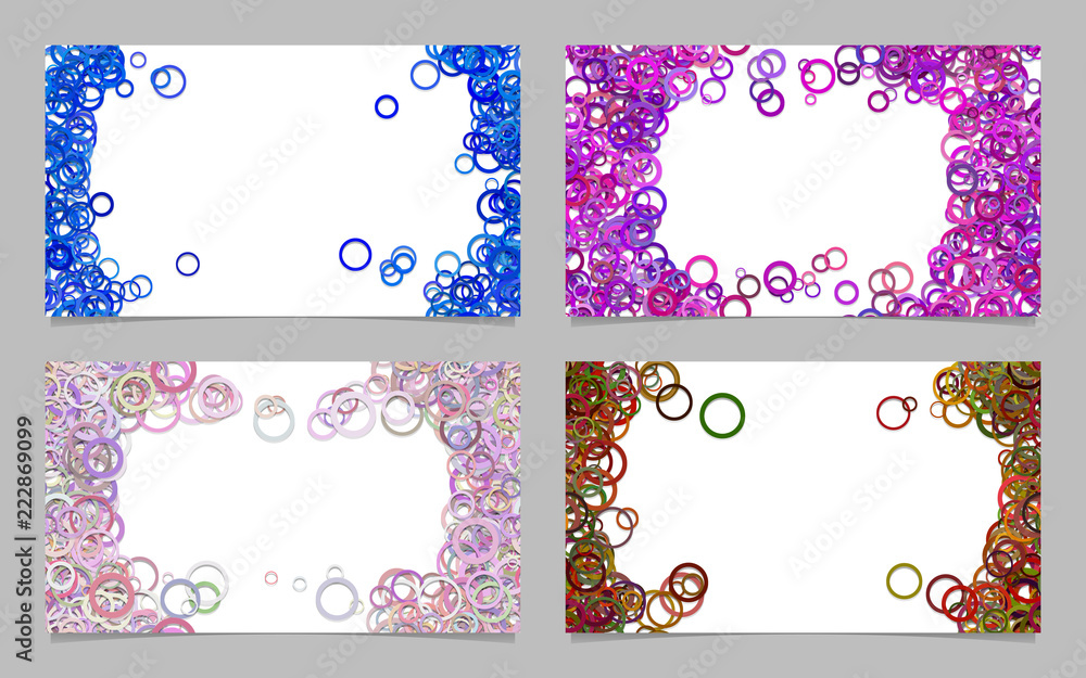 Poster abstract business card background template set with colroed circles