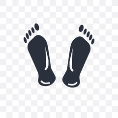 human feet shape icon isolated on transparent background. Simple and editable human feet shape icons. Modern icon vector illustration.