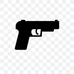 gun icon isolated on transparent background. Simple and editable gun icons. Modern icon vector illustration.