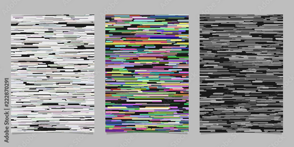 Poster abstract irregular horizontal rounded stripe background brochure template set