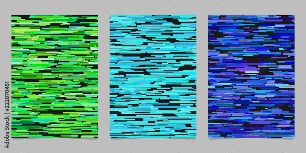 Poster abstract irregular horizontal stripe design background flyer template set