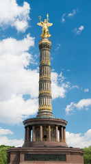 the victory column in berlin tiergarten, at sunny summer day Berlin, Germany. destination place for tourists. historical place and architecture in germany, berlin. victory column in berlin