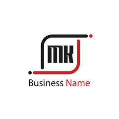 Initial Letter MK Logo Template Design