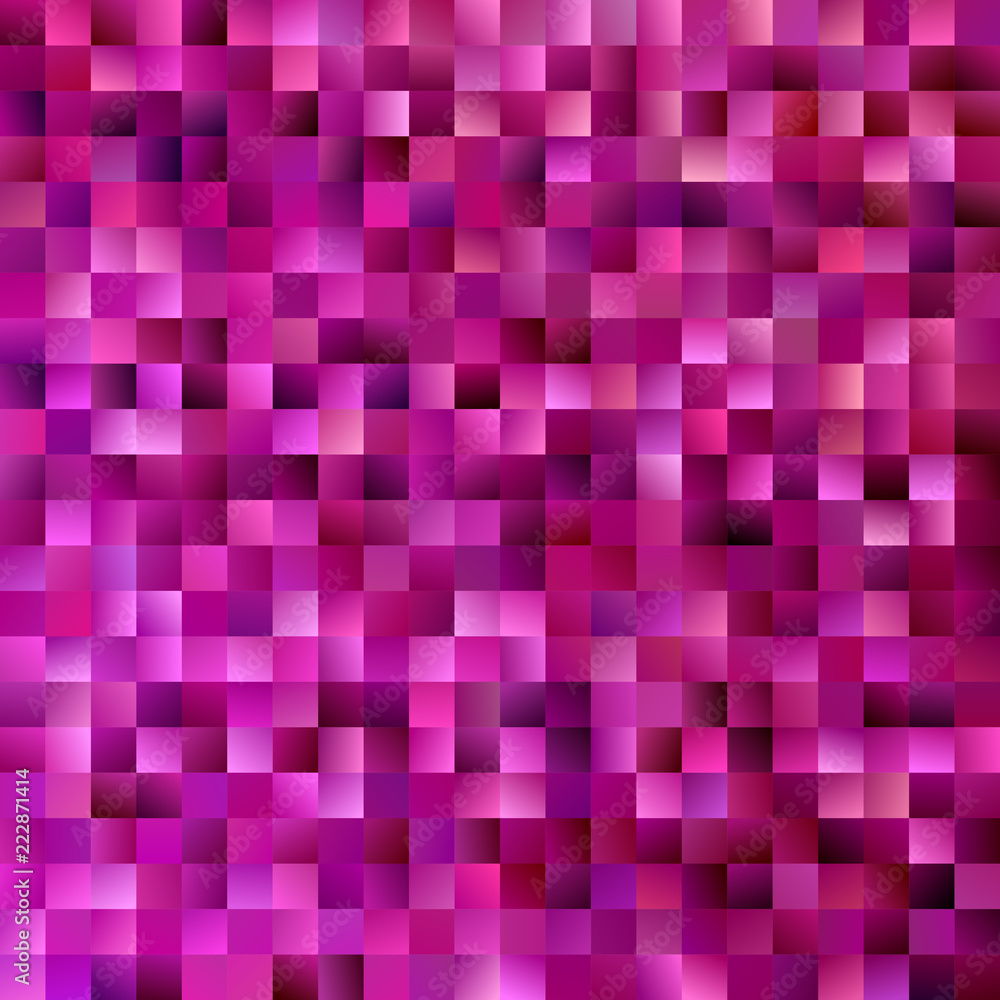 Poster gradient abstract square background - digital mosaic vector graphic design from squares in purple to