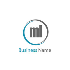 Initial Letter ML Logo Template Design