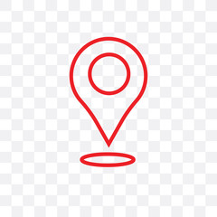 pin icon isolated on transparent background. Simple and editable pin icons. Modern icon vector illustration.