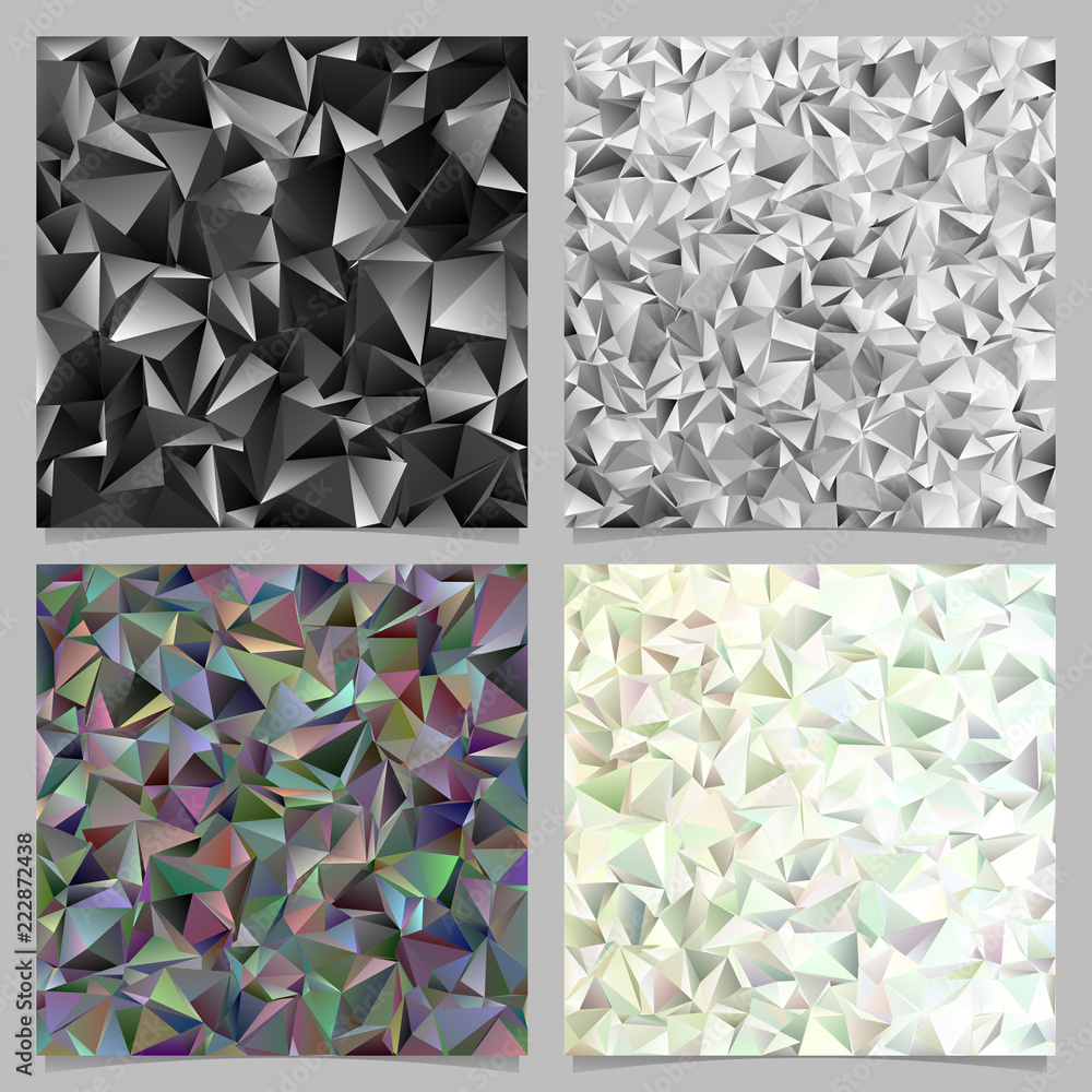Poster geometrical abstract tiled triangle pattern background set - vector mosaic graphic designs