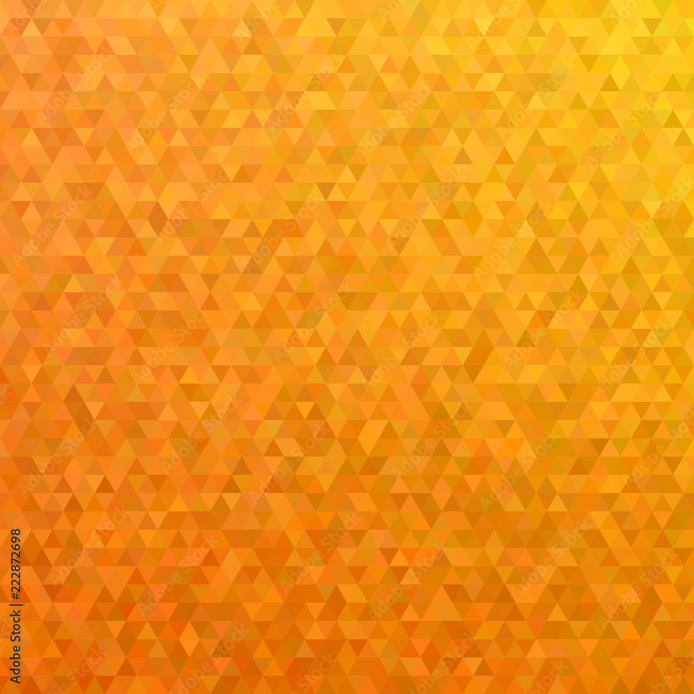 Poster orange mosaic triangle tile pattern background - modern polygon vector graphic design from regular t