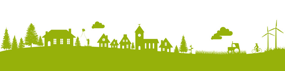 Countryside landscape border