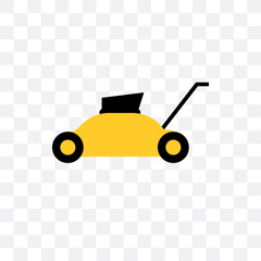 lawn mower icon isolated on transparent background. Simple and editable lawn mower icons. Modern icon vector illustration.