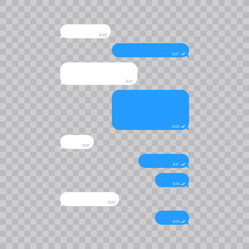 Message bubbles chat vector. Vector template of message bubbles chat boxes icons.