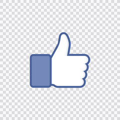 Thumbs up like social network icon with new appreciation number symbol. Vector social media illustration.