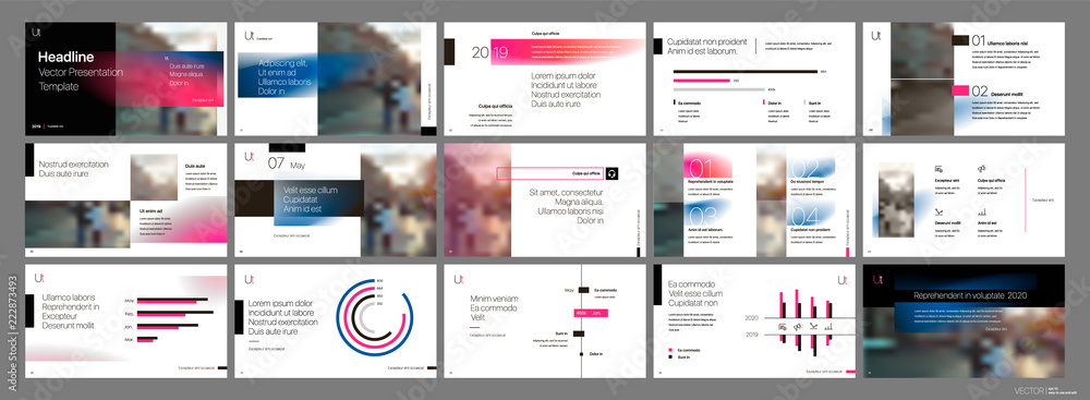 Poster presentation template. gradient elements for slide presentations on a white background. use also as 