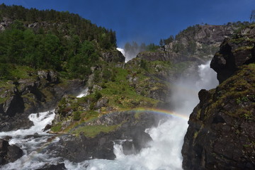 Naklejka na ściany i meble Der Latefossen, einer der schönsten Wasserfälle von Norwegen