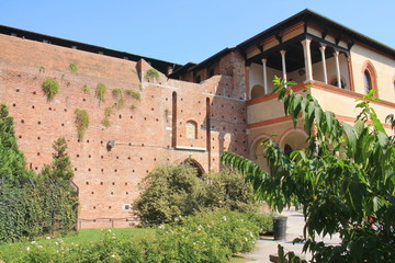 Fototapeta na wymiar Château des Sforza à Milan, métropole de la région de la Lombardie
