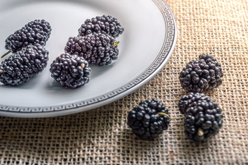Blackberries on a plate