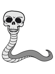 Fototapeta premium schlange monster gruselig schädel skelett tot tod knochen horror halloween kopf totenkopf böse comic cartoon clip