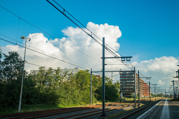 Morning view of the Zaanstad station platform