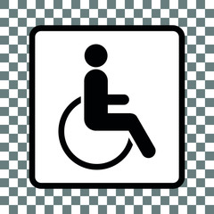 Rollstuhlfahrer Schild Transparent