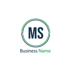 Initial Letter MS Logo Template Design