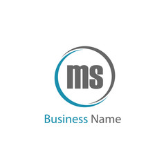 Initial Letter MS Logo Template Design