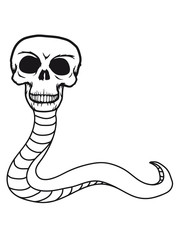 schlange monster gruselig schädel skelett tot tod knochen horror halloween clipart kopf totenkopf böse comic cart