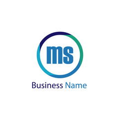 Initial Letter MS Logo Template Design