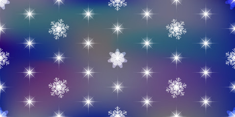 Seamless vivid background with snowflakes. Seasonal winter collection illustration.