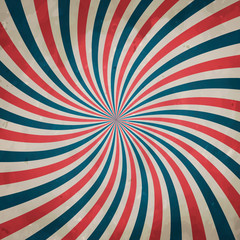 American retro patriotic vector illustration. Concentric stripes in colors of United States flag. Old paper effect.  Template for Labor Day or Patriot day banners and greeting cards.