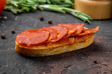 Bruschetta with chorizo