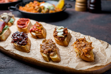 assorted bruschett on the Board