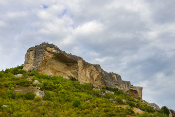 Fototapeta na wymiar Ancient cave city on Tatar Cachi Kalyon, Bahchisaray, Crimea