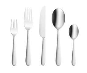 Set of fork, knife and spoon isolated on white. Vector illustration. Ready for your design. EPS10.
