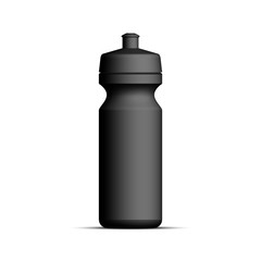 black plastic sport bottle mock up. blank vector bottle template
