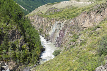 Obraz premium The Chuya River in a narrow canyon. Altai, Siberia, Russia.