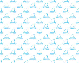 Shark seamless pattern, Hand drawn sketched doodle shark, vector illustration