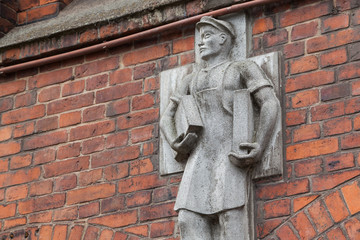 Obraz premium Figur, in der Speicherstadt, Hamburg