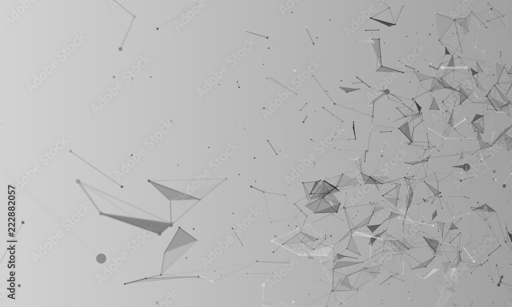 Poster plexus effect. white background.connecting dots and lines.abstract background polygonal.