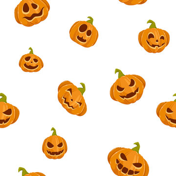 Seamless background with Pumpkins for Halloween