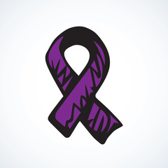 Aid ribbon logo. Vector drawing
